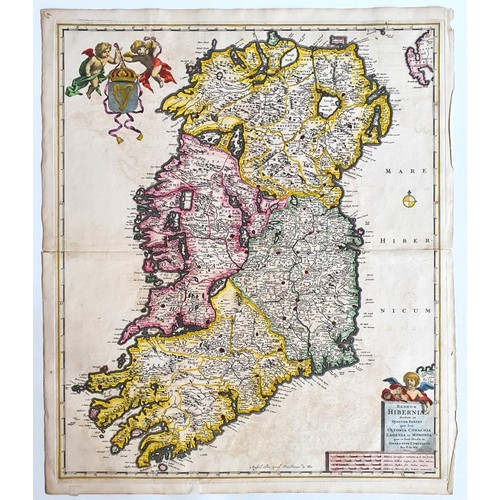 11 - Frederick de Wit Regnum / Hiberniae etc. From Atlas Minor c.1705. c.52.5cm x 62cm