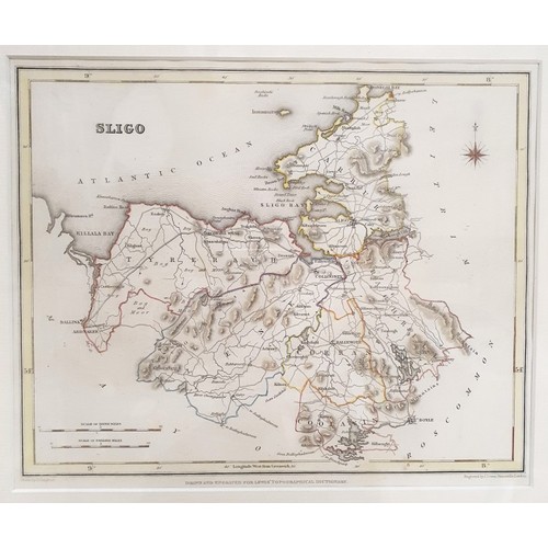 12 - Sligo Framed map of Sligo From Lewis Topograhical Dictionary 1846. c.24cm x 20cm Frame c.37cm x 34cm