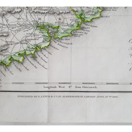 13 - SAMUEL LEWIS Map of Ireland/ Divided into Provinces & Counties etc. From Lewis&rsquo;s Atlas Com... 
