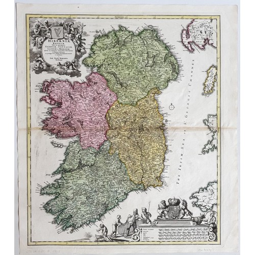 15 - Johann Baptiste HOMANN Hiberniae / Regnum/ tam in praecipuas &hellip;. First state From; Atlas Novus... 