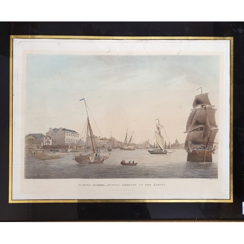 24 - James Malton Marine School Dublin looking up the Liffey Published London 1793 Coloured Framed with B... 