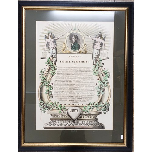 26 - Protest against the British Goverment Coloured Lithograph Published by Willaim Smith Print seller 70... 