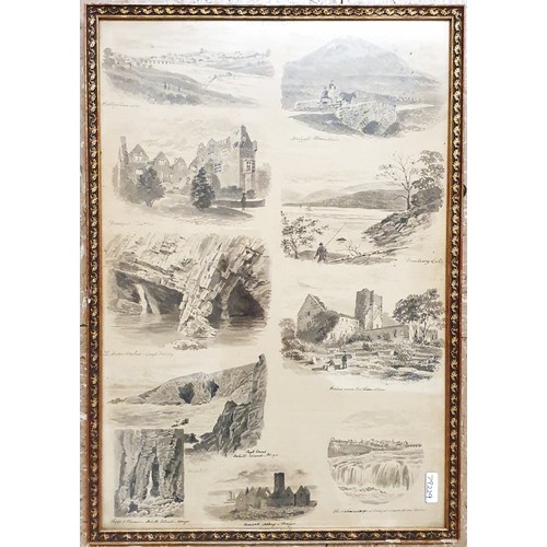 29 - In Donegal 10 small vignette watercolours of Donegal The salmon leap at Ballyshannon Rosserk Abbey M... 