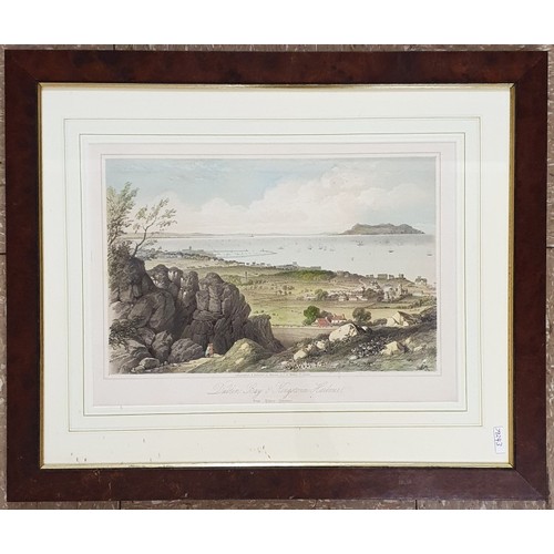 32 - Dublin Bay and Kingstown Harbour From Killiney Quarries Coloured Lithograph Published London by Newm... 