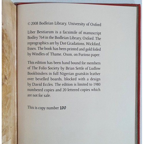 44 - Folio Society: Liber Bestiarum, MS Bodley 764 Richard Barber (tr); Christopher de Hamel Published by... 