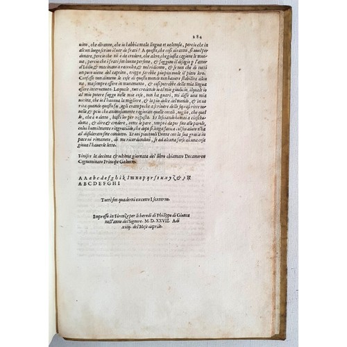 51 - Early Printing: Il Decamerone by Giovanni Boccaccio. Nuovamente corretto et con diligntia stampato. ... 