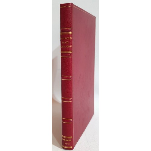 52 - Early Printing: Dialogus beati Gregorii Papae by Pope Gregory I. Printed in 1508 in Paris by Berthol... 