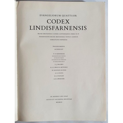 54 - The Lindisfarne Gospels- Evangeliorum Quattuor, Codex Lindisfarensis, 2 Vols. No 460 of 680. Ottent ... 