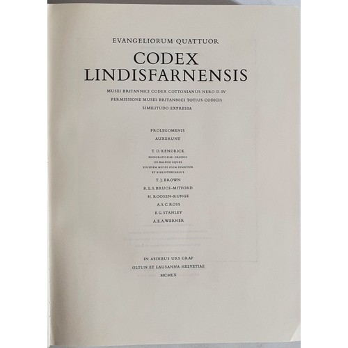 54 - The Lindisfarne Gospels- Evangeliorum Quattuor, Codex Lindisfarensis, 2 Vols. No 460 of 680. Ottent ... 