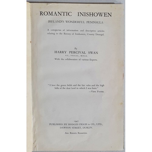 9 - Harry Percival Swan &ndash; Romantic Inishowen, published by Hodges Figgis, Dublin, 1947. First Edit... 