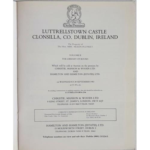 26 - Christies sale of library of Luttrellstown Castle, Co Dublin on 28th September, 1983