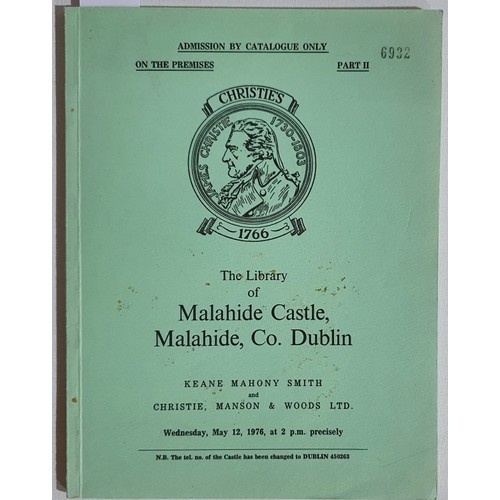 27 - Christies sale of library of Malahide Castle, Co. Dublin on 12th May, 1976