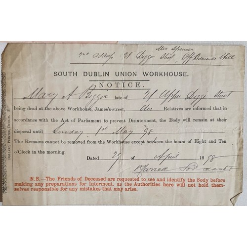 Louth ephemera; Drogheda Board of Guardians Election pamphlet with the ...