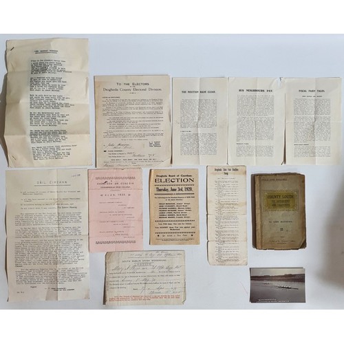 Louth ephemera; Drogheda Board of Guardians Election pamphlet with the ...