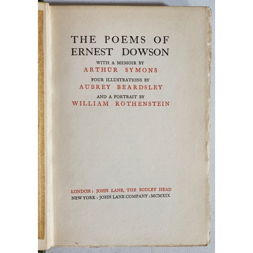 The Poems of Ernest Dowson, with a memoir by Arthur Symons, illustrated ...