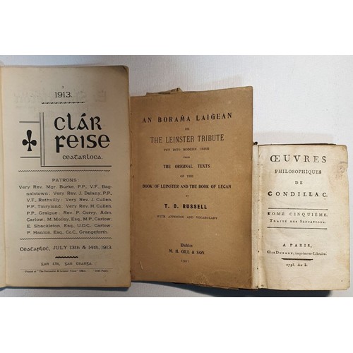 45 - Co. Carlow: Feis agus Ceatharlocha-clar, Carlow Nationalist & Leinster Times, 1913. 8vo. 104pp p... 