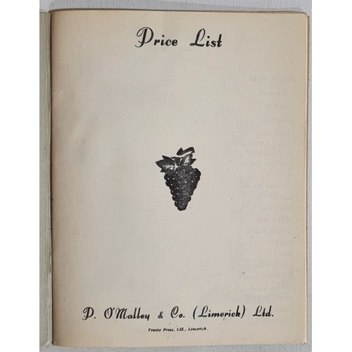 51 - P. O&rsquo;Malley & Co. [Limerick] Limited. Wholesale Tea and Wine Merchants Limerick. Price Lis... 