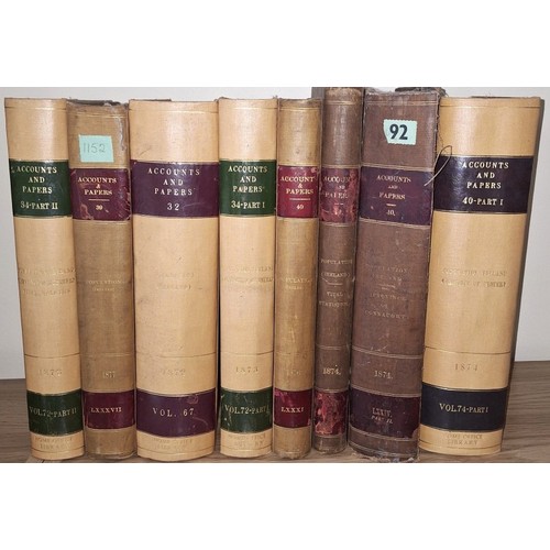 1871 Census: Eight Folio Volumes, from the Home Office Library, of Statistics on Population arranged by Province and County. An extremely valuable source of Irish social history