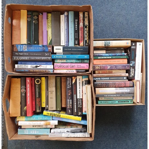 589 - Three boxes of Mainly fiction with some non fiction, most are first editions, all nice clean books. ... 