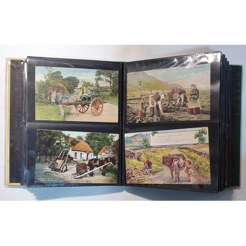 3 - Postcards-Irish Scenes. Depicting Irish way of life relating to the use of Turf. From the cutting, t... 