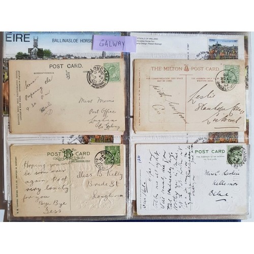 45 - Irish Postmarks: Postcards with postmarks from the following Counties: Carlow, Cavan, Clare, Cork, D... 