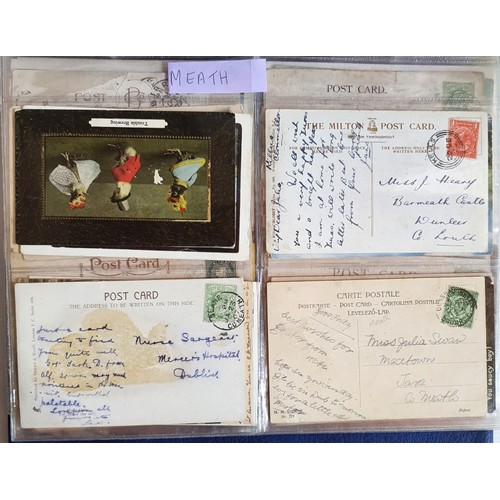 45 - Irish Postmarks: Postcards with postmarks from the following Counties: Carlow, Cavan, Clare, Cork, D... 