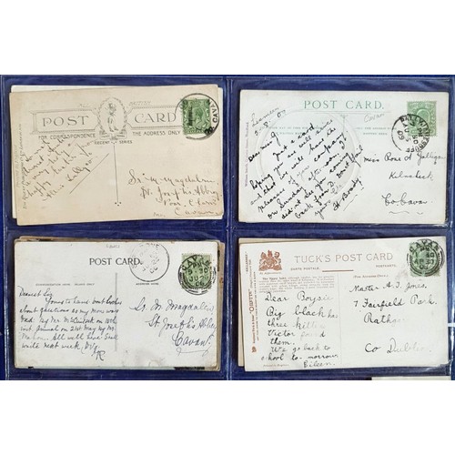 45 - Irish Postmarks: Postcards with postmarks from the following Counties: Carlow, Cavan, Clare, Cork, D... 