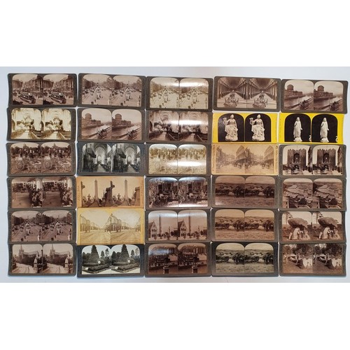 51 - Stereoscope Cards: Leinster Lanscapes. Westmeath- 5; Kilkenny-6; Offaly- 3; Wicklow -12; Louth- 8; M... 