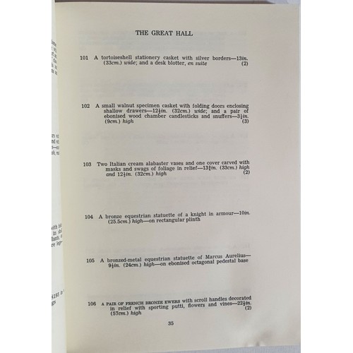 17 - Christies & Keane, Mahoney Smith catalogue of contents of Malahide Castle, Co. Dublin sold 10th ... 