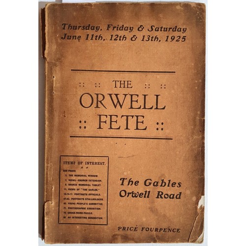 20 - The Orwell Fete. Catalogue of Orwell Fete - The Gables, Orwell Road, Dublin. 11-13 June 1925 in aid ... 