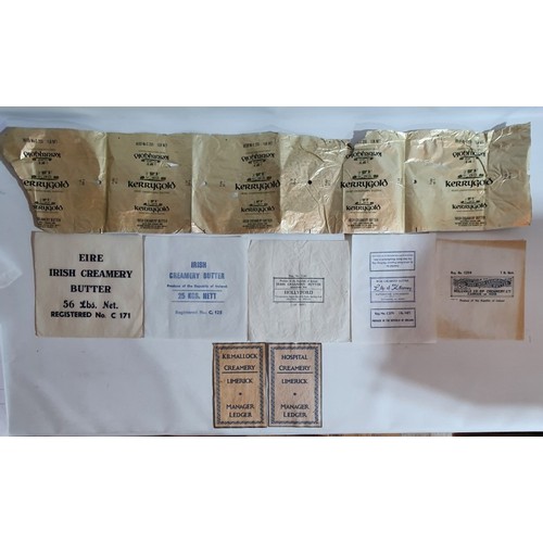 59 - Collection of Irish Butter/Creamery merchandising items. Mentioning Hollyford Co-operative Agricultu... 
