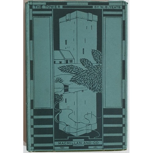 W.B. Yeats. The Tower. 1928. First edition. Book plate. Pristine. Gilt Sturge Moore design of cover with matching fine dust jacket preserving the gilt design of Tur Ballylee. Rare with dust jacket