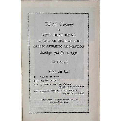 41 - GAA: Programme, Official Opening of New Hogan Stand in the 75th Year of the Gaelic Athletic associat... 