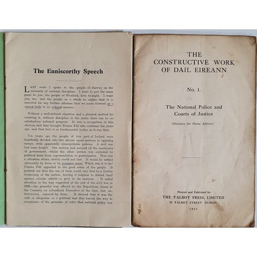 51 - Fianna Fail Pamphlet Number 1. 1936 - National Discipline and Majority Rule. Three speeches by De Va... 