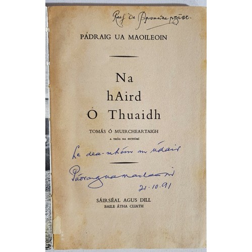 57 - Letters from author and from Padraig O Duinin. Na hAird o Thuaidh le Padraig Ua Maoileoin. Tomas O M... 