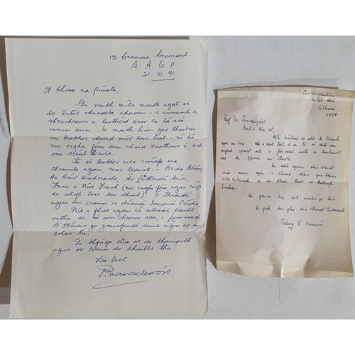 57 - Letters from author and from Padraig O Duinin. Na hAird o Thuaidh le Padraig Ua Maoileoin. Tomas O M... 