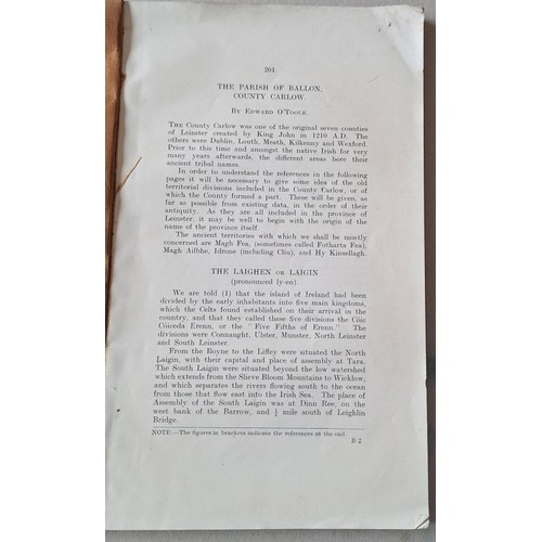 2 - Carlow Interest: Three booklets by Carlow historian Edward O’Toole – Leighlin Diocese, Its Ancient B... 