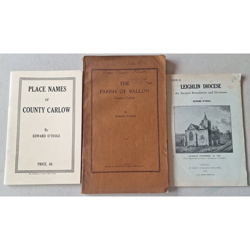 2 - Carlow Interest: Three booklets by Carlow historian Edward O’Toole – Leighlin Diocese, Its Ancient B... 