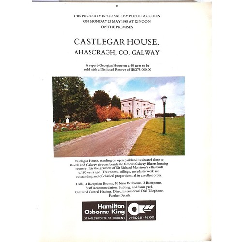 51 - Christies catalogue of contents of Castlegar, Co Galway and remaining contents of Somerton, Castlekn... 