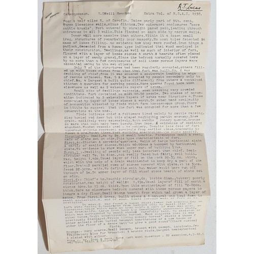 4 - Clare Interest: Cahercommaun - A Stone Fort in County Clare by H O'Neill Hencken, 1938 with a 3-page... 