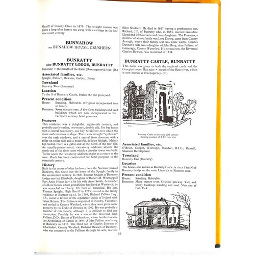 5 - Houses Of Clare by Hugh W L Weir, Ballinakella Press, Whitegate, Co. Clare 1986 with an inscription ... 