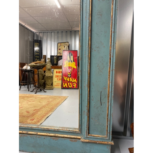 57 - Antique wood and gilt French Trumeau mirror with neoclassical ornamentation