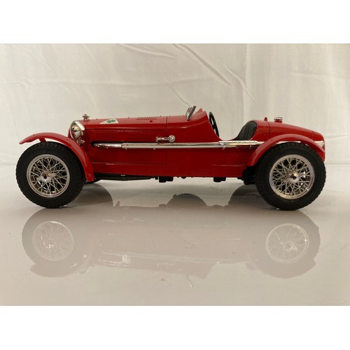 9 - Franklin mint Edwardian era Packard, an Alfa Romeo Monza and racing car biscuit tin