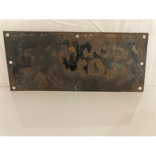 50 - Vitreous enamel veteran motor car registration sign from Belgium 13 inches x 5.5 inches