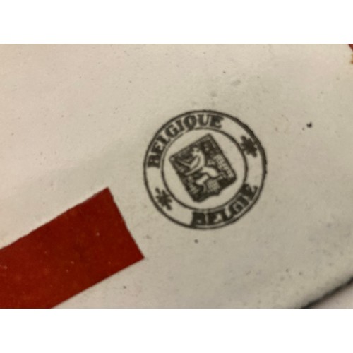 50 - Vitreous enamel veteran motor car registration sign from Belgium 13 inches x 5.5 inches
