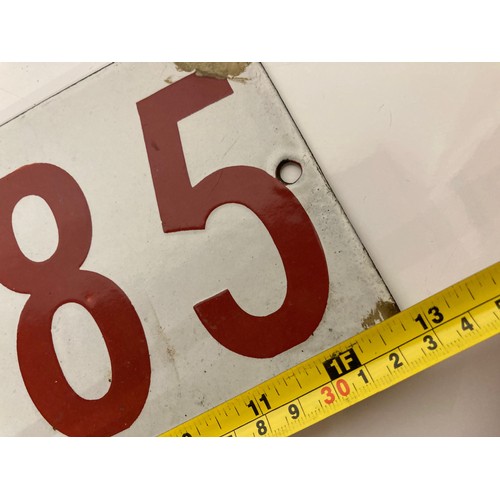 50 - Vitreous enamel veteran motor car registration sign from Belgium 13 inches x 5.5 inches