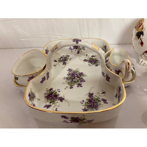 60 - Mixed ceramics vases trays and tableware’s by Coalport, Aynesley etc.

This lot is available for in-... 