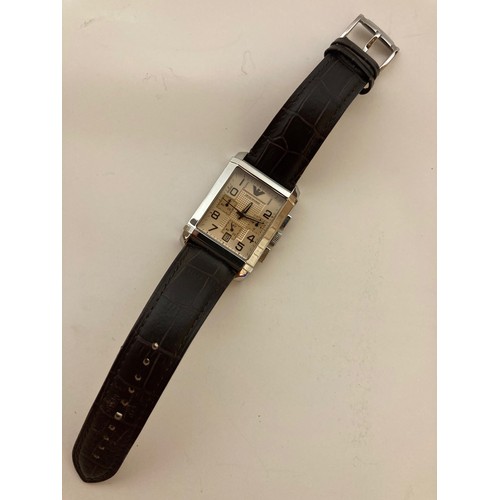 205 - Emporio Armani gents wristwatch three subsidiary 
dials, leather strap

This lot is available for in... 