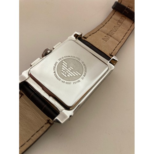 205 - Emporio Armani gents wristwatch three subsidiary 
dials, leather strap

This lot is available for in... 