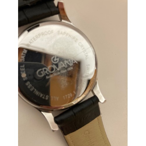 206 - Grovana Day Retrograde model, gent’s wristwatch, 
leather strap

This lot is available for in-house ... 